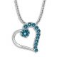 Blue I1 Diamond Heart Love Pendant Chain 14K Gold