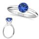 Sapphire GemStone Solitaire Fine 14K Gold Bridal Ring