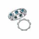 Blue Round Diamond Unique Eternity BLzel Fancy Wedding Ring 14K Gold