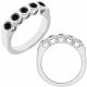 Black Diamond 5 Stone Bridal Wedding Promise Bezel Ring 14K Gold