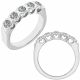 G-H Diamond 5 Stone Bridal Wedding Promise Bezel Ring 14K Gold