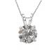 1.48 Carat G-H Real Round Dimond Solitaire Pendant Necklace Chain 14K Gold