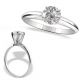 Round Diamond Engagement Bridal Solitaire Ring Set