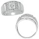 2.75 Carat White Diamond Fancy Design Cluster Mens Wedding Ring 14K Gold