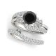 Black Diamond Gorgeous Classically Styled Shank Ring Band 14K Gold