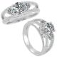 White Diamond 3 Three Stone Eternity Wedding Promise Ring 14K Gold