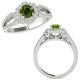 Green Diamond Fancy Love Knot Halo Wedding Ring Band 14K Gold