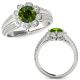 Green Diamond Double Line Design Engagement Bridal Band 14K Gold