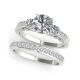 G-H Diamond Designer Three Stone Wedding Ring Band 14K Gold