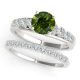 1.5 Carat Green Diamond Single Row Prong Set Marriage Ring Band 14K Gold