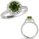 1.25 Carat Green Real Diamond Filigree Milgraining Bezel Halo Ring Band Set 14K Gold