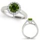 Green Diamond Solitaire Engagement Halo Bridal Ring 14K Gold