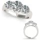 2 Carat G-H Diamond Lovely Classy Crossover Marriage Ring 14K Gold