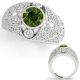 1.5 Carat Green Real Diamond Vintage Style Precious Engagement Ring 14K Gold