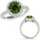 Green Diamond Designer Halo Engagement Women Band Ring 14K Gold