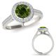 1.25 Carat Green Real Diamond Fancy Halo Channel Anniversary Band Ring 14K Gold