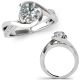 G-H Real Diamond Wedding By Pass Solitaire Bridal Ring 14K Gold