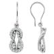 G-H Diamond Fancy Designer Charm Love Knot Hoop Stud Earrings 14K Gold
