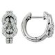 G-H Diamond Fancy Designer Charm Love Knot Hoop Earrings 14K Gold