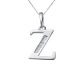 Alphabet Letter Z Name Initial Diamond Pendant 14K Gold